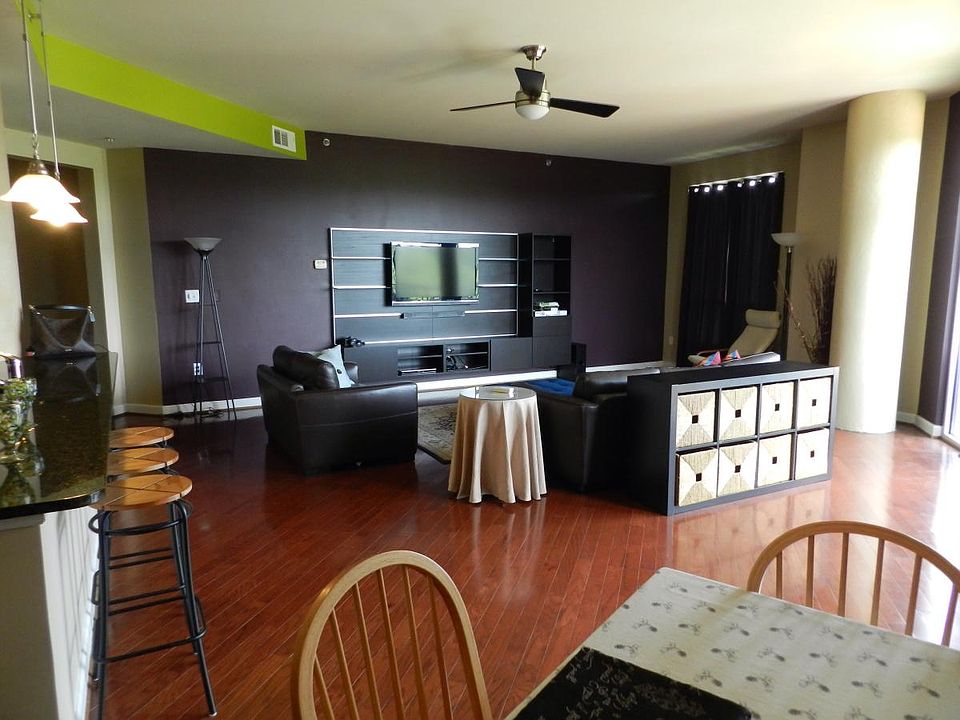 Living room with media center