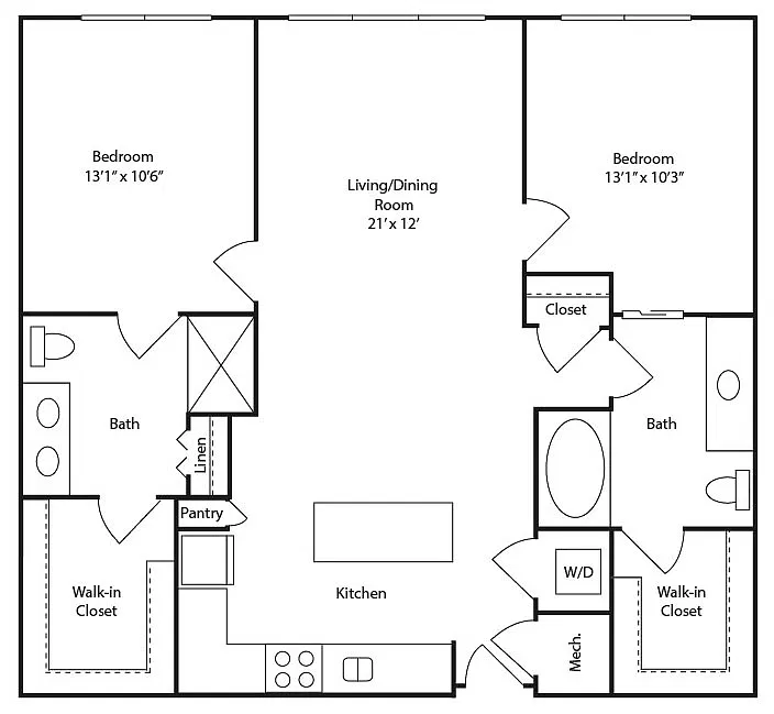 Floor plan 2 BR C1