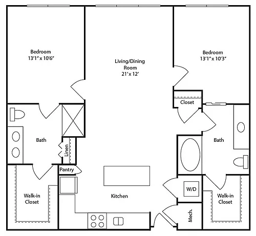 Floor plan 2 BR C1