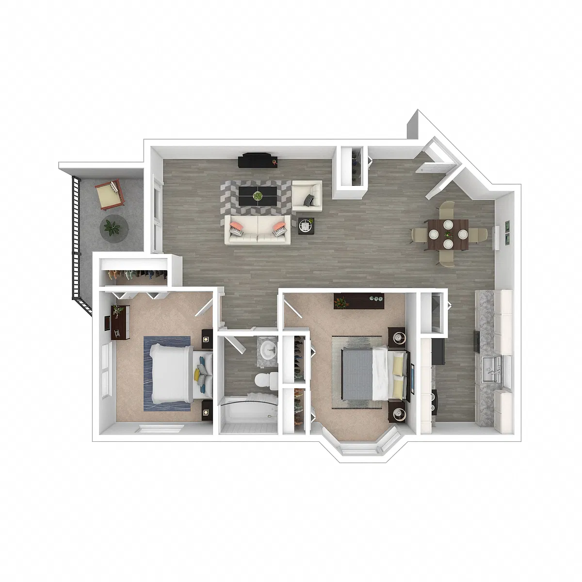 Floor plan 2 Bed 1 Bath