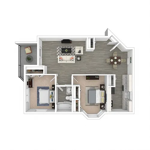 Floor plan 2 Bed 1 Bath