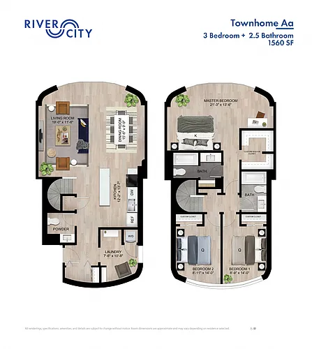 Floor plan 3 BR Townhouse Type A