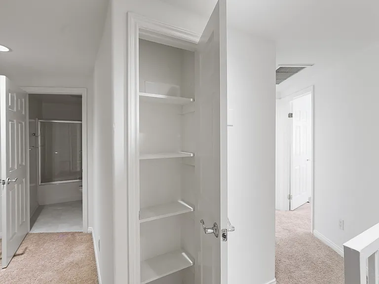 Second-Floor with Bathroom and Hall Closet with Shelves