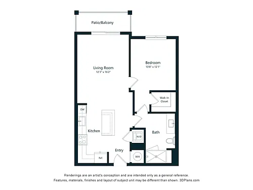 Floor plan A1 | 1 Bed | 1 Bath