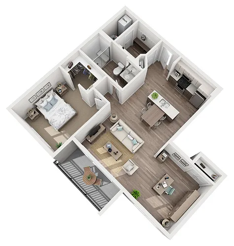 Floor plan Fermata - One Bedroom