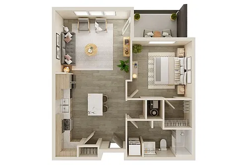 Floor plan 1BR Monroe