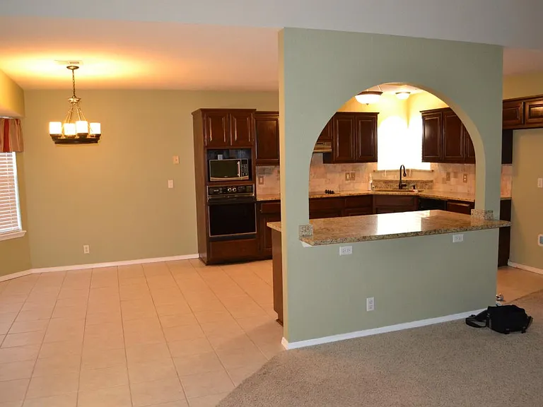 view of kitchen from family room