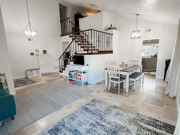 family room and dining area