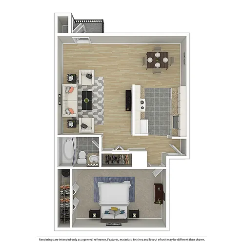 Floor plan 1 Bedroom 1 Bath