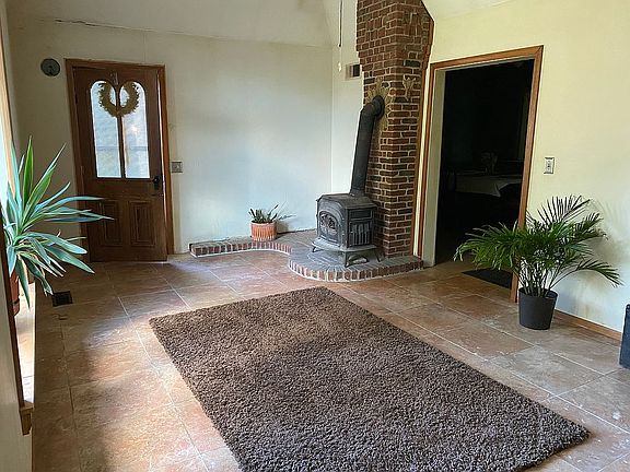 Front Door and Wood Stove