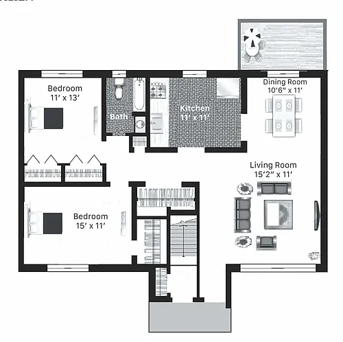 Floor plan 2x1 First Floor