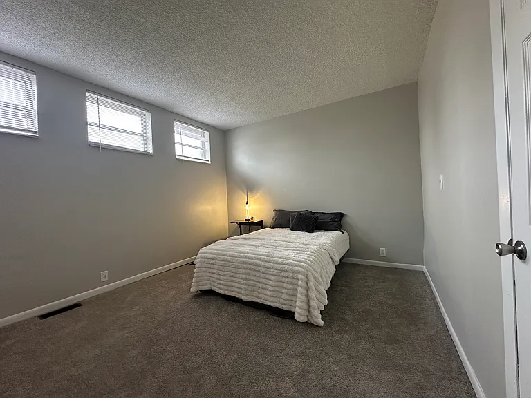 807 Bedroom - freshly painted, new carpet and natural lighting from windows.