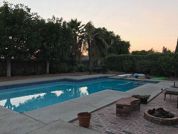 large pool , has fence