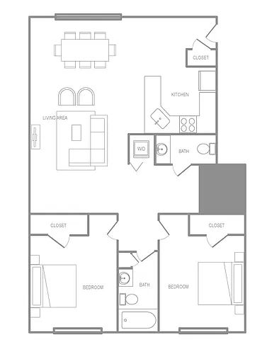 Floor plan Liberties Walk Two Bedroom C
