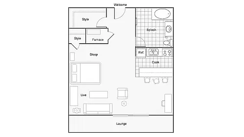 Floor plan The Ridge Renovated Furnished