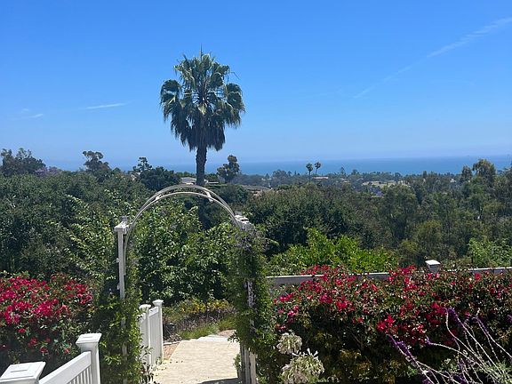 Garden ocean and mountain view