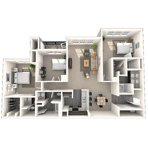 Floor plan Traditional 3x2.5 1536-1737 SF