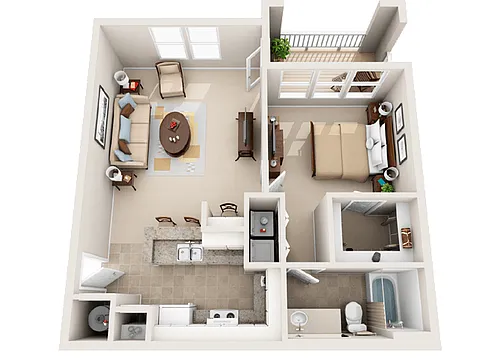 Floor plan 1 Bed 1 Bath - A1