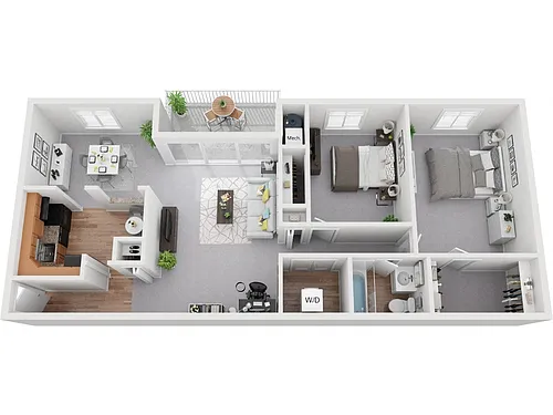 Floor plan 2 Bedroom 1 Bath