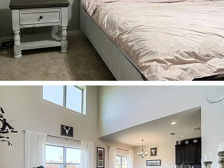 Master bedroom upstairs
Downstairs Living area