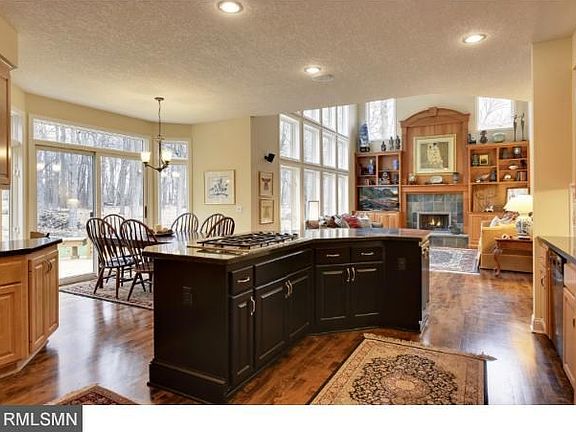 Large center island. It's been painted and corbels added.