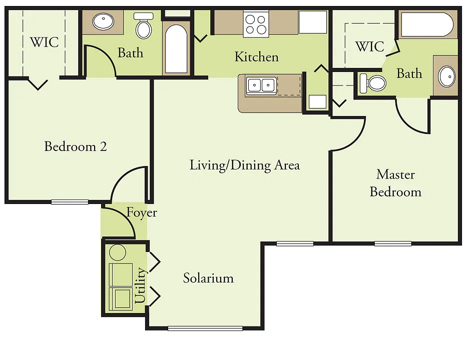Floor plan Two Bedroom Phase I