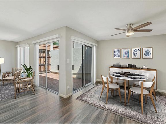 Virtually staged dining room