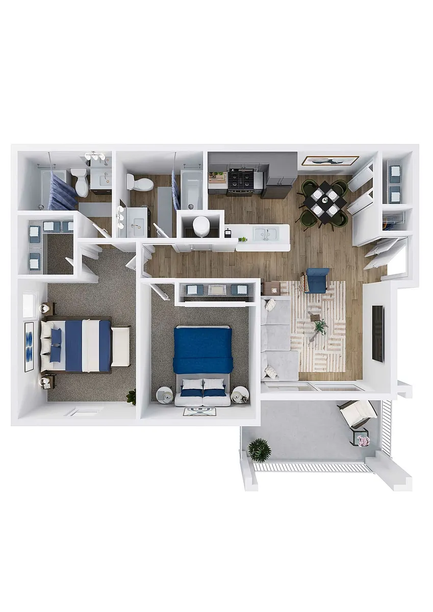 Floor plan 2X2APR - Elm