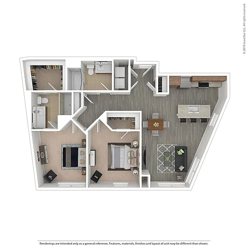 Floor plan C08 - 2 bed/2 bath
