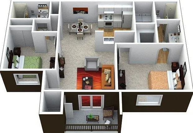 2 Bedroom 2 Bath 2 Bedroom 2 Bath