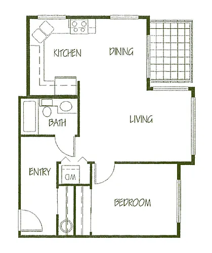 Floor plan Traditional 1x1
