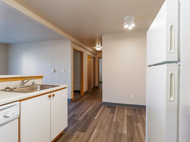 Kitchen looking at dining nook & hallway - Lower Building