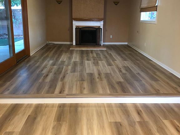 Living room and raised family room