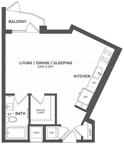 Floor plan Studio-S4A