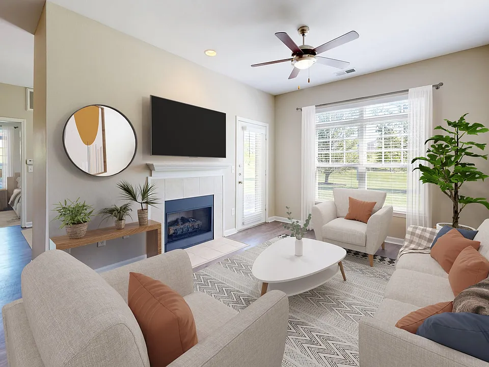 Living Room with Fire Place