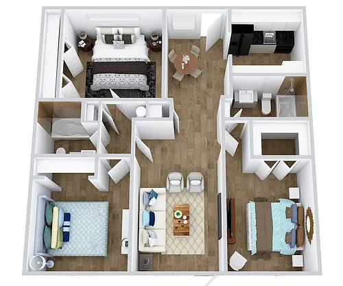 Floor plan 3 Bedroom B