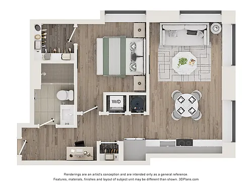 Floor plan Unit J 1B/1B