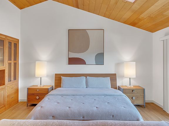 All furnishings are included! Enjoy our comfortable king-sized bed with a private deck with views of the Carmel mountains.