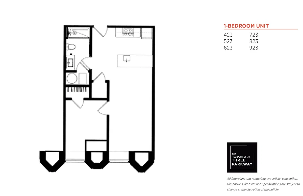 Floor plan 1bd - Style 4