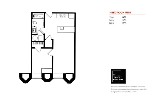 Floor plan 1bd - Style 4