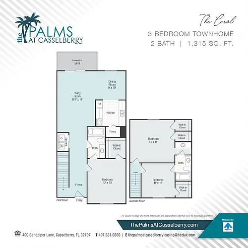Floor plan The Coral Townhome