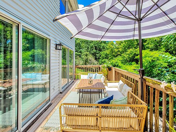 Deck also has patio furniture making it great for relaxing with a coffee or enjoying a meal