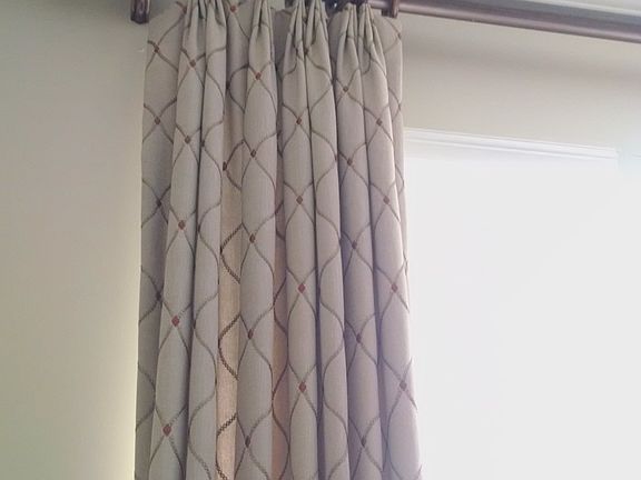 Custom curtains in living ro