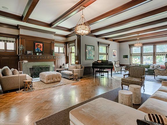 The floor plan is perfect for entertaining, as exemplified by the grand living room
