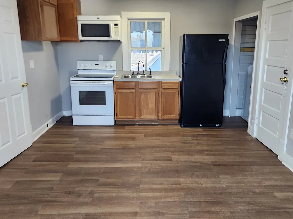Upstairs kitchen and living room