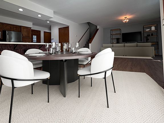 Dining area looking towards kitchen and living room.