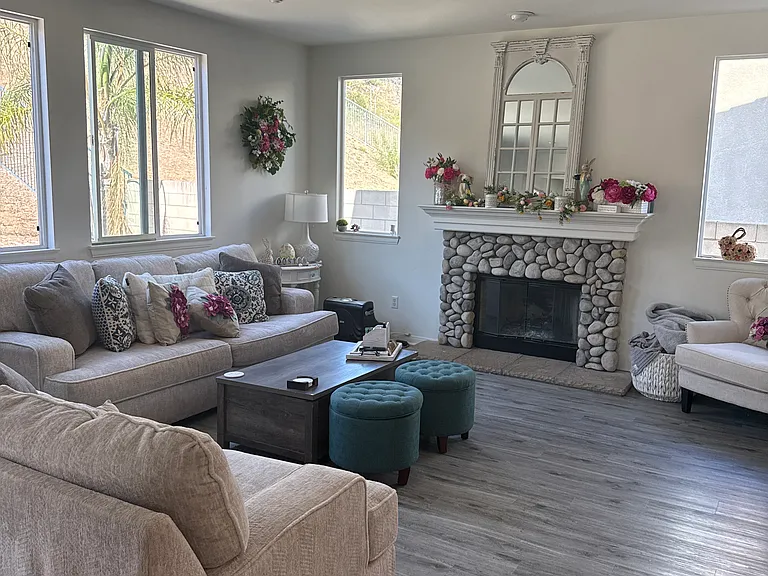 Immaculate, clean organized living room