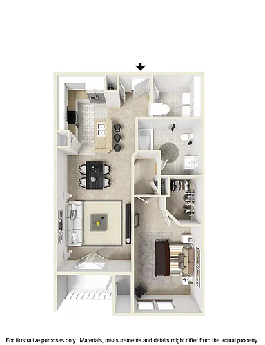Floor plan A1 - The Loft - One Bedroom, One Bathroom