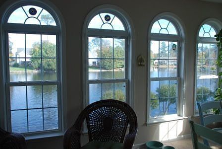 sunroom view of pond