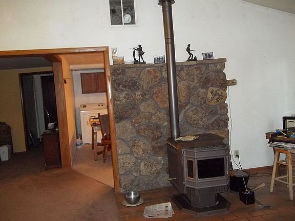 pellet stove in living room